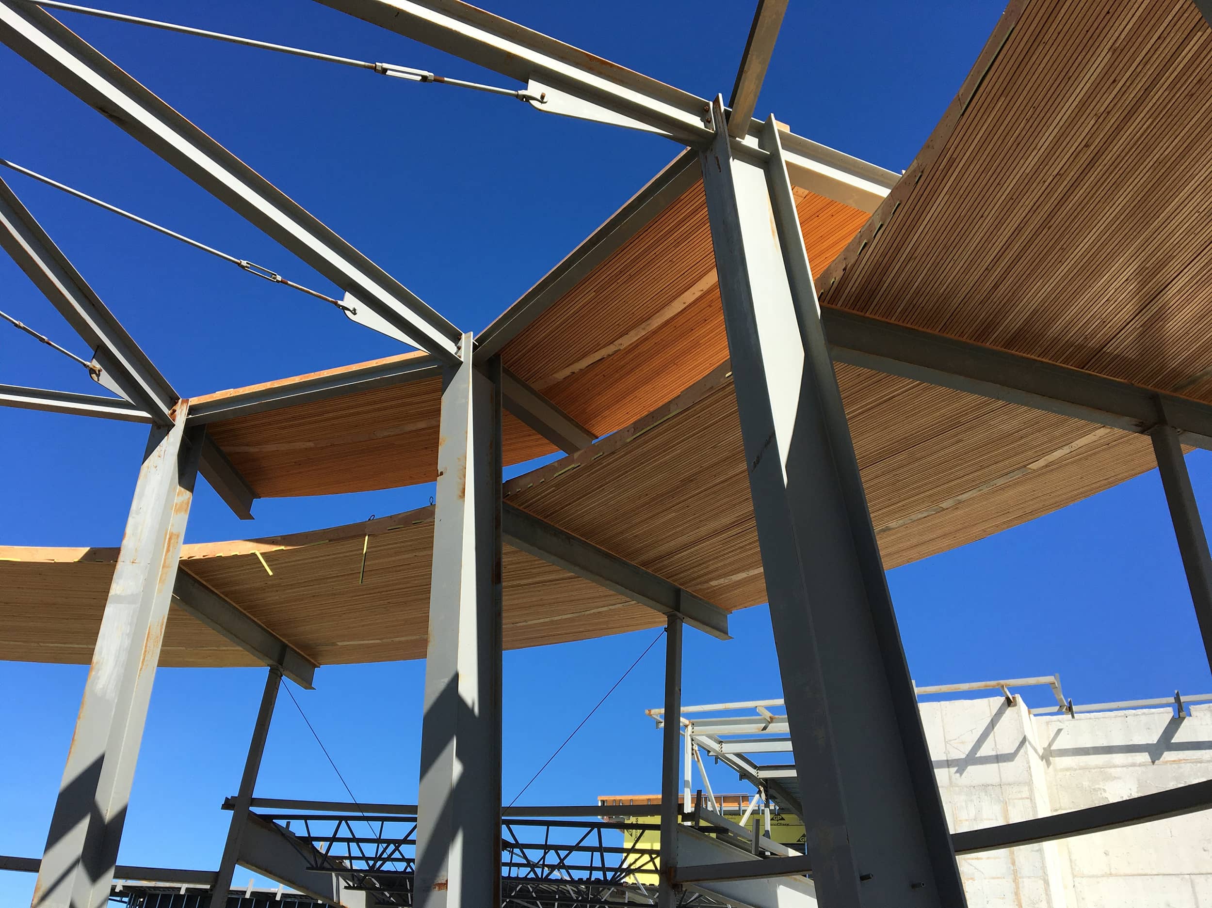 bbp grandview heights secondary construction steel and atrium beams